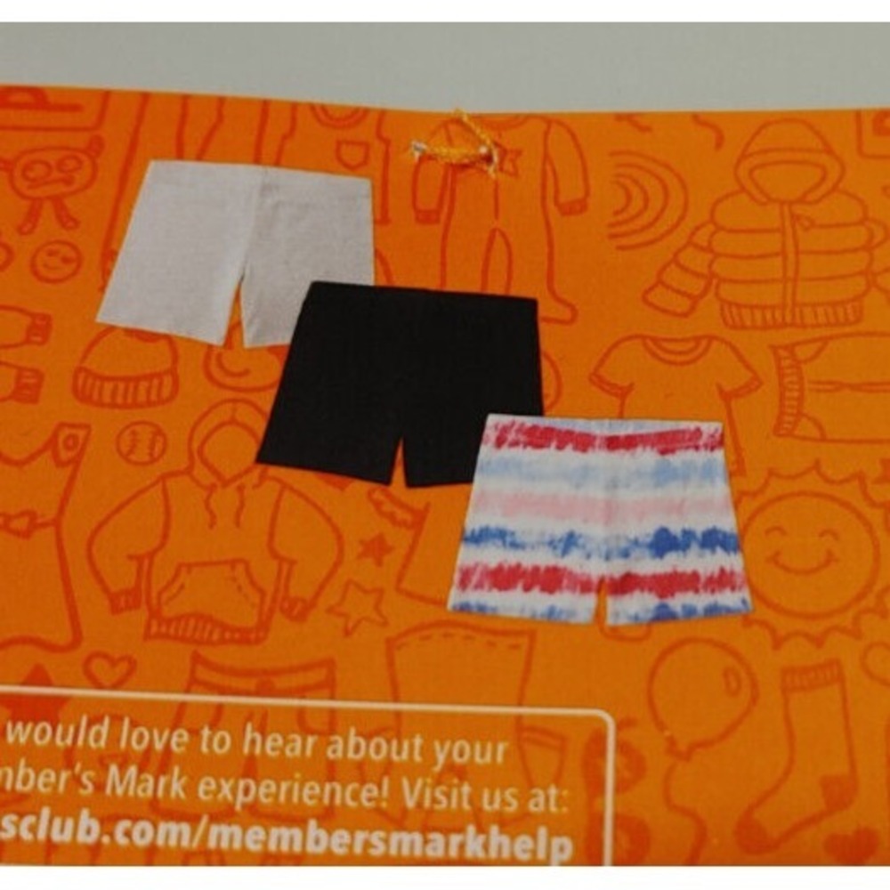 NWT Member's Mark 3 Pack Cartwheel Shorts‎ Tie Dye, Black, Grey 6/6X - Picture 2 of 2